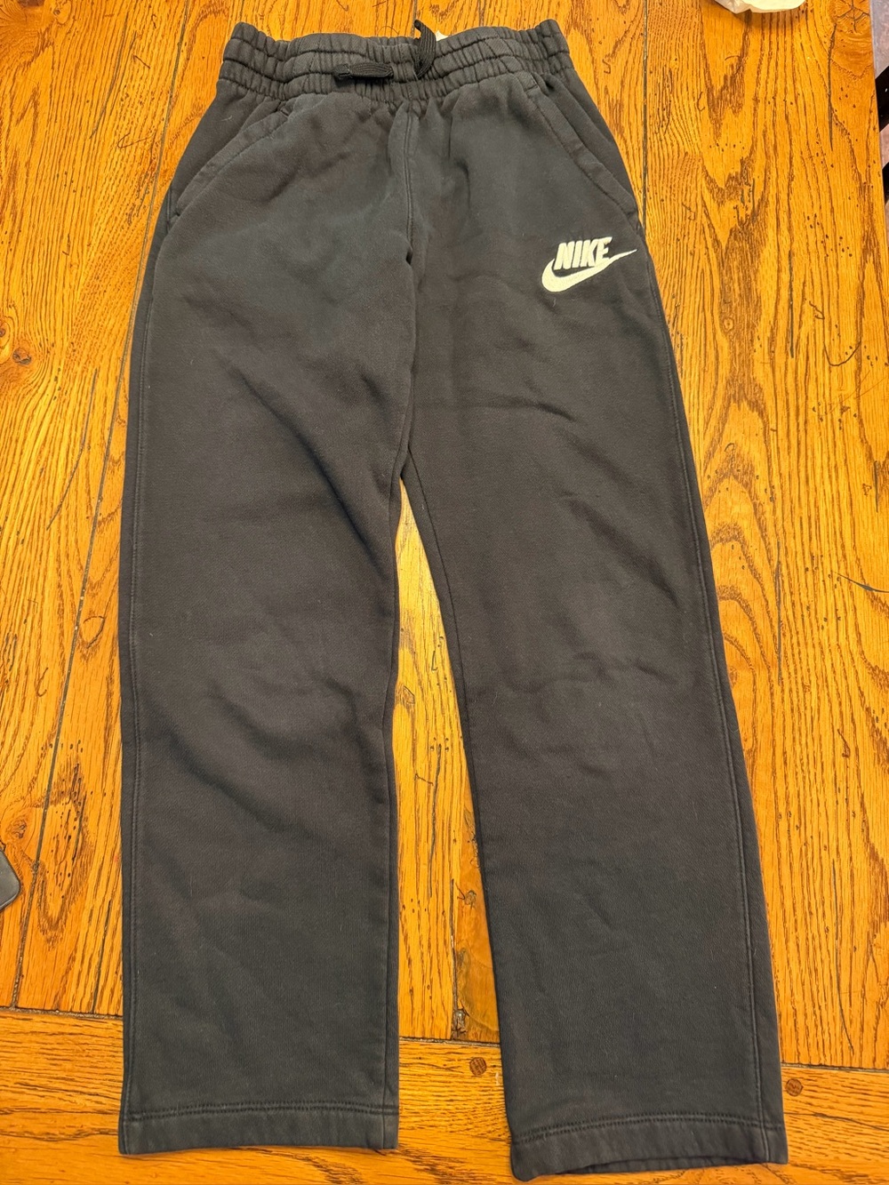 Nike Kids Black Jogger Pants with White Logo sz M